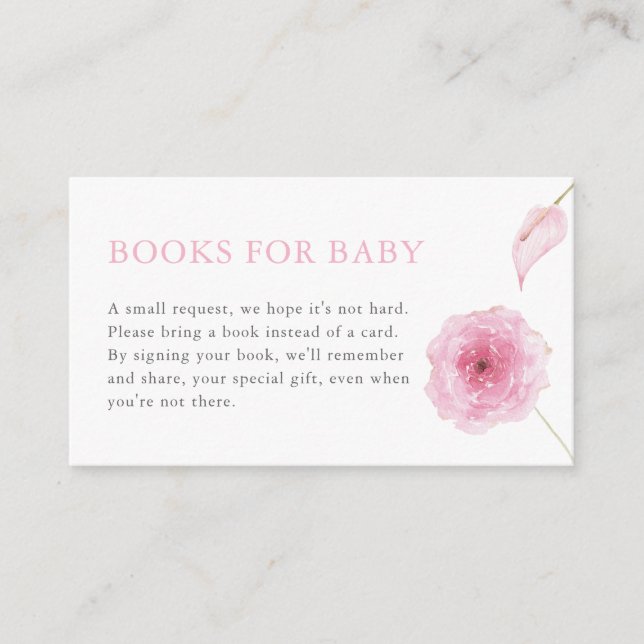 Pink Girl Baby in Bloom Books for Baby Card (Front)
