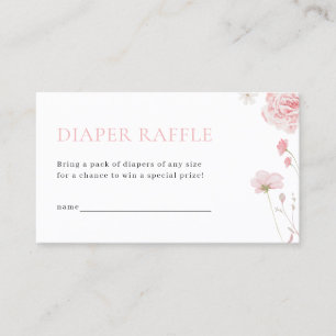 Pink Girl Baby in Bloom Diaper Raffle Card