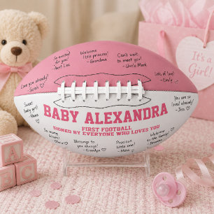 Pink Girl Baby Shower American Football