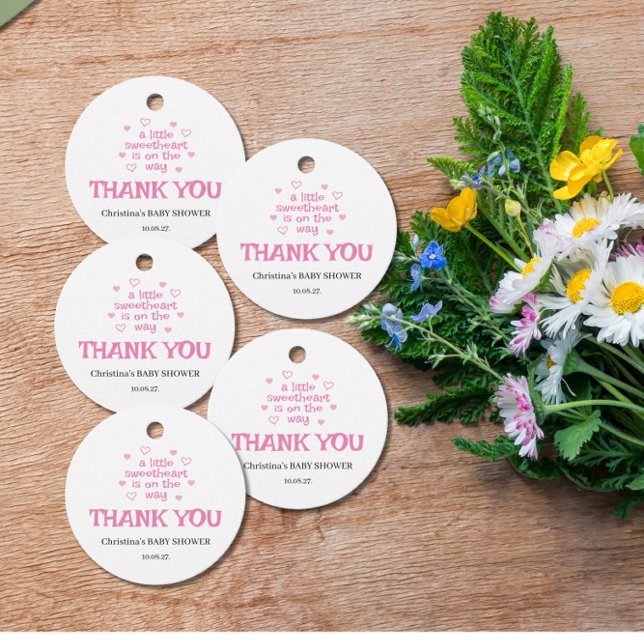  Pink Girl Baby Shower  Favour Tags (Creator Uploaded)