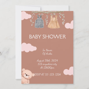 PINK GIRL BABY SHOWER INVITATION