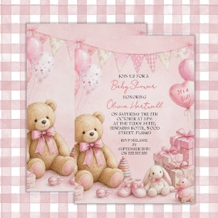 Pink Girl Baby Shower Invitation