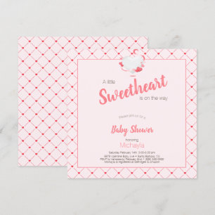Pink Girl Baby Shower Sweetheart is on the Way Invitation