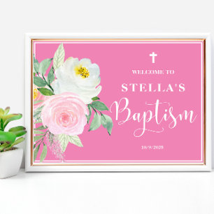 Pink Girl Baptism Welcome  Poster