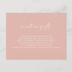 Pink Girl Baptism Wishing Well  Enclosure Card