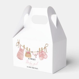 Pink Girl Bohemian Clothes Baby Shower Favour Box