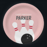 Pink Girl Bowling Birthday Party  Paper Plate<br><div class="desc">Pink Girl Bowling Birthday Party paper plates features cute bowling illustrations.</div>