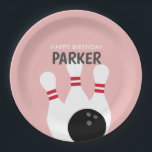 Pink Girl Bowling Birthday Party  Paper Plate<br><div class="desc">Pink Girl Bowling Birthday Party paper plates features cute bowling illustrations.</div>