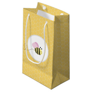 Pink Girl Bumble Bee Honeycomb Gift Bag