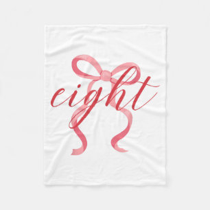 Pink Girl Coquette Bow 8 Year Old 8th Birthday Par Fleece Blanket