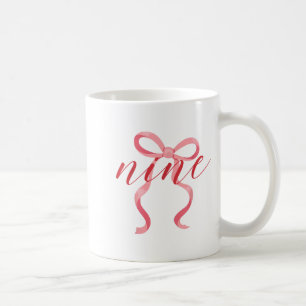 Pink Girl Coquette Bow 9 Year Old 9th Birthday Par Coffee Mug