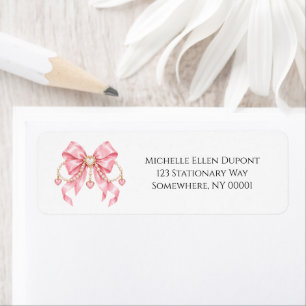 Pink Girl Coquette & Pearls Birthday Party Address