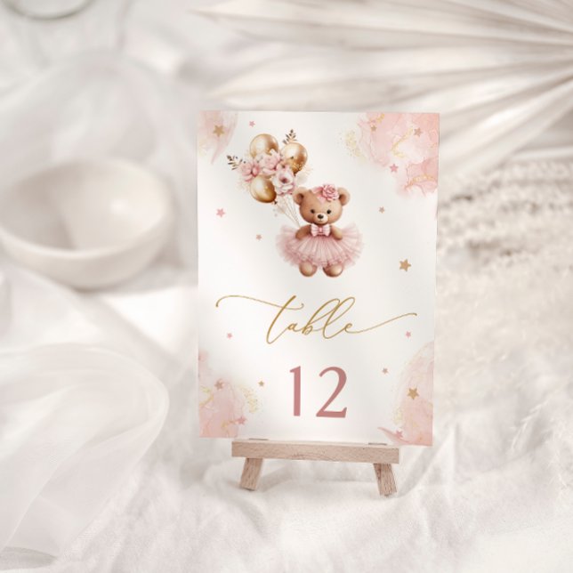 Pink Girl Cute Teddy Bear Baby Shower (Creator Uploaded)