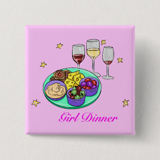 Pink Girl Dinner Badge