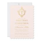 Pink Girl First Communion Faux Gold Crest Blush