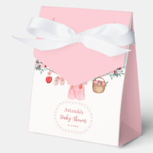 Pink Girl Flower Apple Clothesline Baby Shower Favour Box