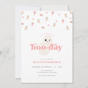 Pink Girl Ghost Halloween Birthday Invitation