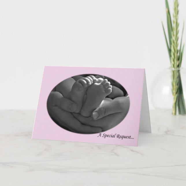 Pink Girl Godmother Request Card (Front)