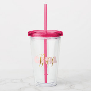 Pink Girl Gold Boss Acrylic Tumbler