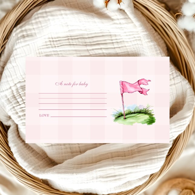 Pink Girl Golf Baby Shower  Note for Baby Enclosure Card (Creator Uploaded)