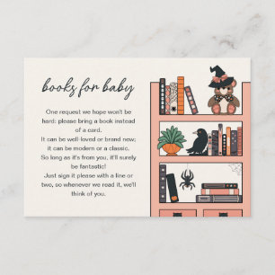 Pink Girl Halloween Baby Shower Books For Baby Enclosure Card