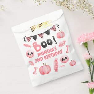 Pink Girl Halloween Party Second Birthday  Favour Bags