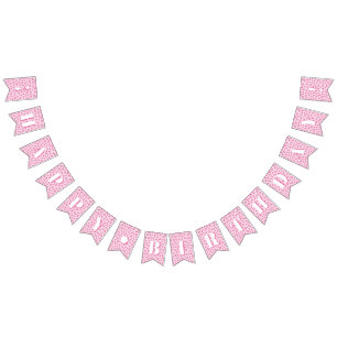 Pink Girl Happy Birthday Party Bunting