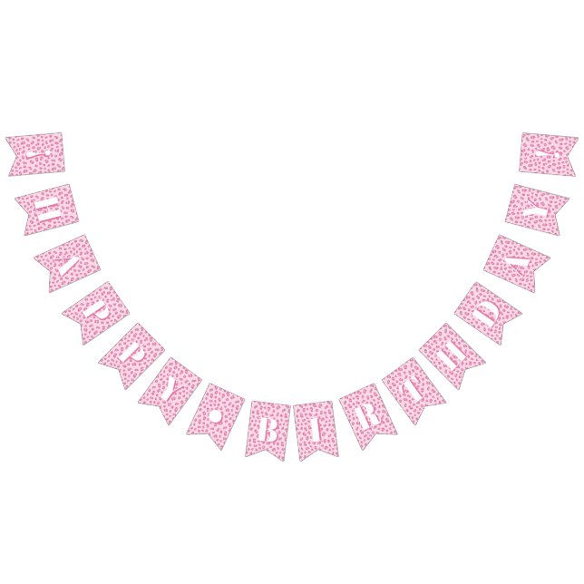 Pink Girl Happy Birthday Party  Bunting (All)