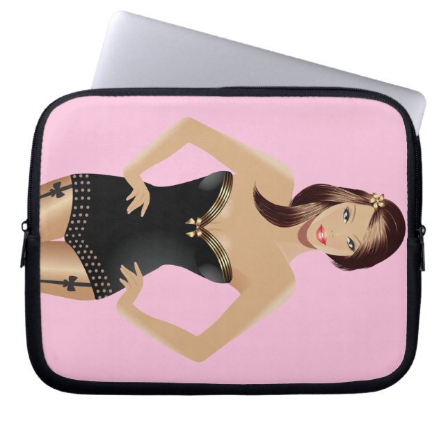 Pink Girl Laptop Case (Front)