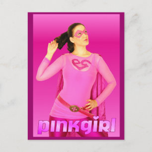 Pink Girl Mail Postcard