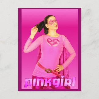 Pink Girl Mail Postcard