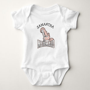 Pink Girl Mermaid Baby Bodysuit