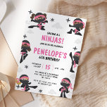 Pink Girl Ninja Warrior Karate Birthday Invitation<br><div class="desc">Girl Ninja Warrior Karate Birthday Pink Invitation. Invite your little ninjas to an action-packed celebration with our Ninja Birthday Invitation. Personalise the details and set the stage for an epic party full of excitement and adventure. Get ready to unleash the ninja fun! Ninja Clipart by Dorky Doodles.</div>