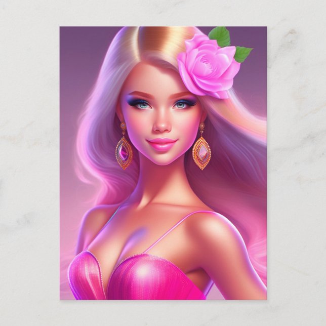 Pink Girl Postcard (Front)