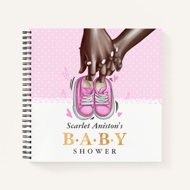 Pink Girl Shoes Baby Shower Guest Book (Front)