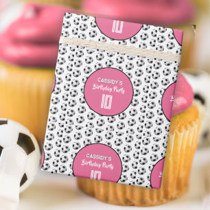 Pink Girl Soccer Birthday Party Wrapping Paper