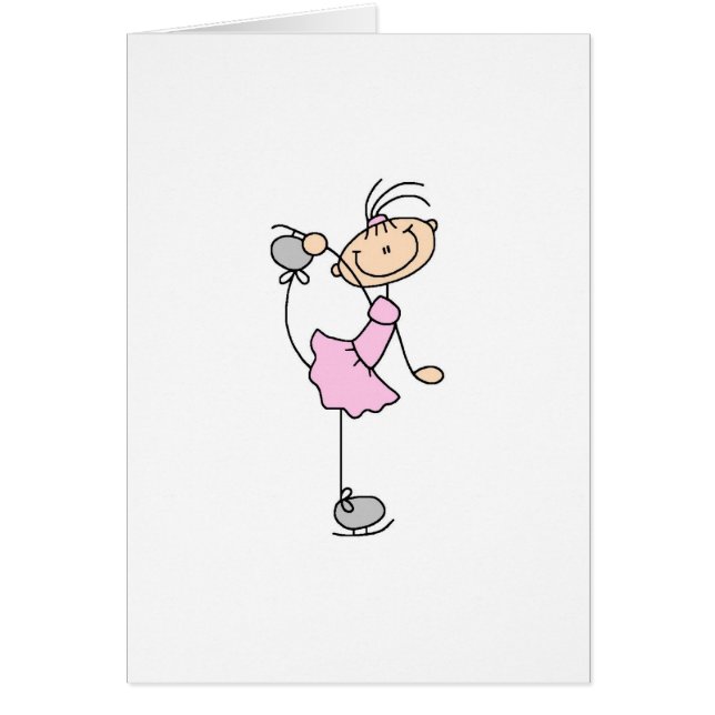 Pink Girl Stick Figure Ice Skater (Front)