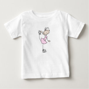 Pink Girl Stick Figure Ice Skater Baby T-Shirt