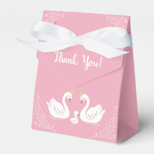 Pink Girl Swans Baby Shower Favour Box