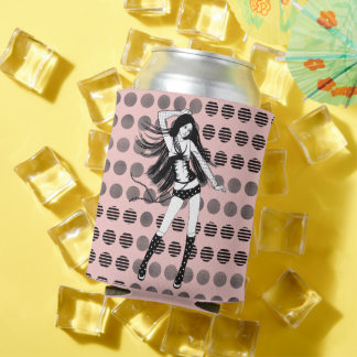 pink girlfriend dancer can cooler