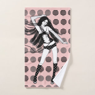 pink girlfriend dancer hand towel