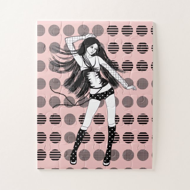 pink girlfriend dancer  jigsaw puzzle (Vertical)