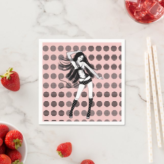 pink girlfriend dancer  napkin (Insitu)