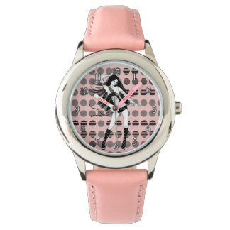 pink girlfriend dancer watch