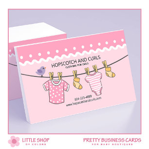 Pink Girls Baby Boutique Business Card