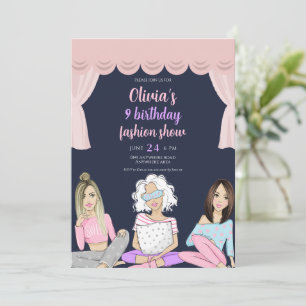 Pink, Girls fashion show birthday party Invitation