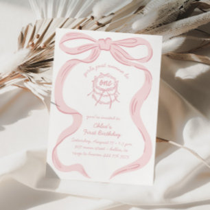 Pink Girls Just Wanna Be One 1st Birthday Invitation