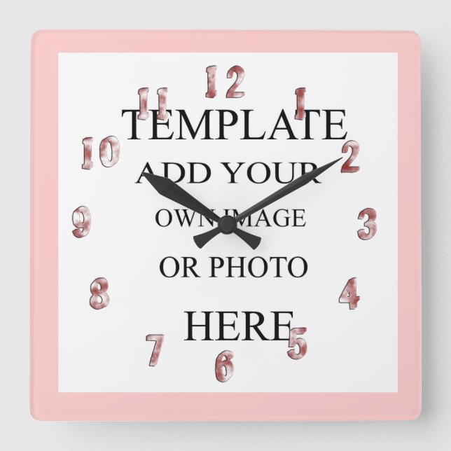 Pink Girls Photo Decor Wall Clock Personalised (Front)