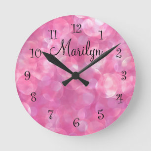 Pink Girls Room Monogram Wall Decor Clocks