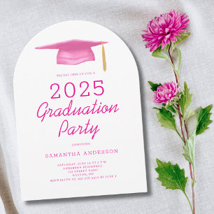 Pink Girly 2025 Graduation Party  Invitation